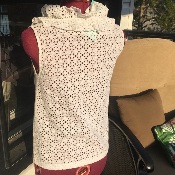 BNWT Kate Spade White Eyelet Top - sz 2A - Picture 3 of 15
